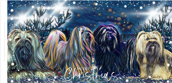 Windlicht II - Lhasa Apso „Full of Stars – Merry Christmas"